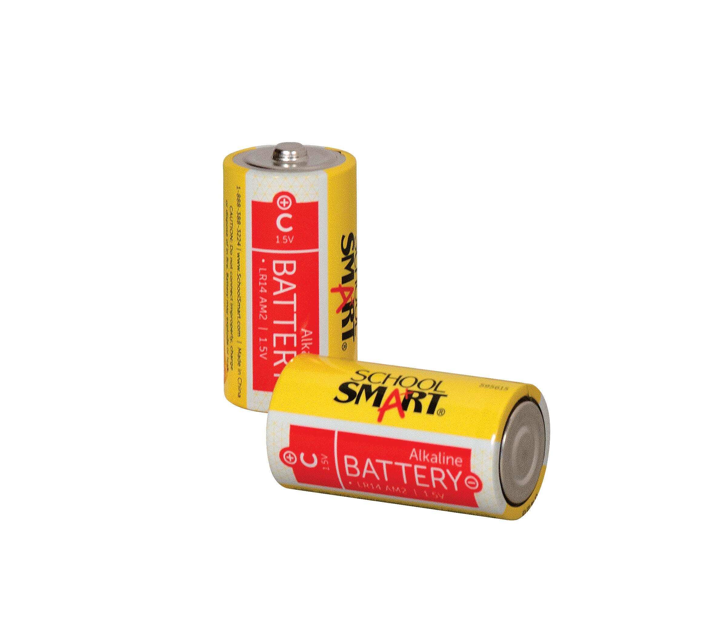 School Smart Alkaline C Batteries, Pack of 2 595615
