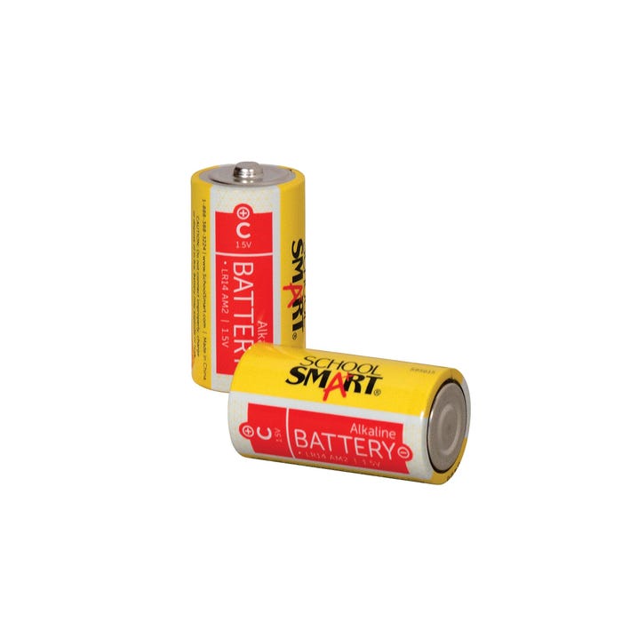 School Smart Alkaline C Batteries, Pack of 2