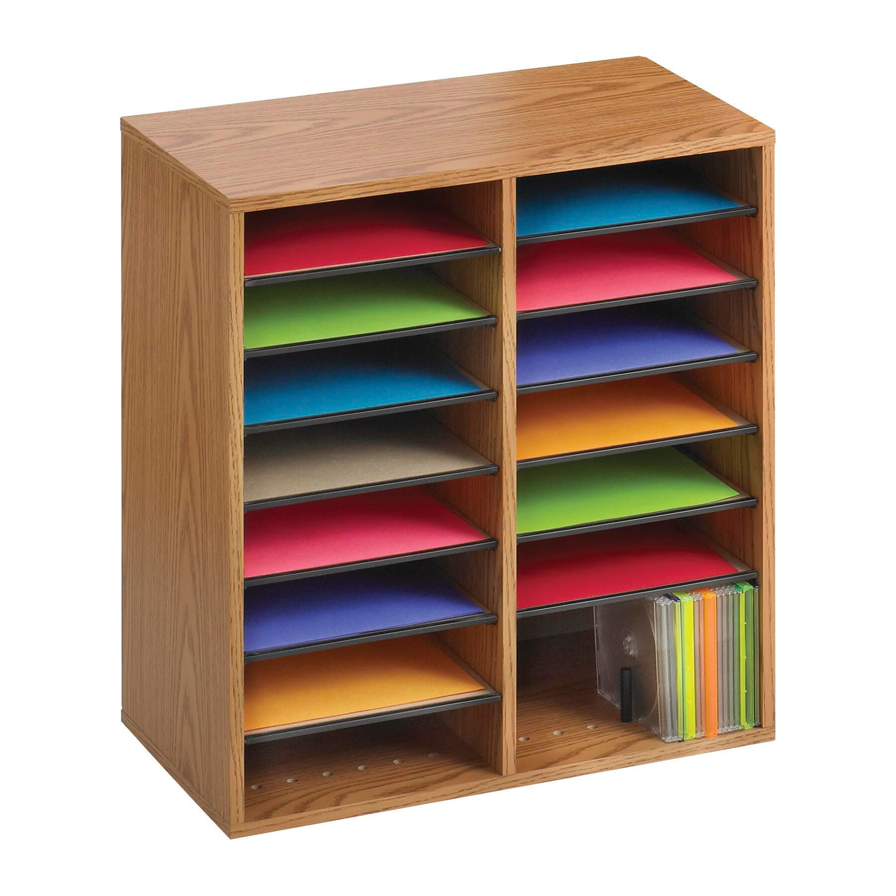 Safco 16 Compartments Literature Organizer, 19-1/2 x 11-3/4 x 21 Inches 4000979