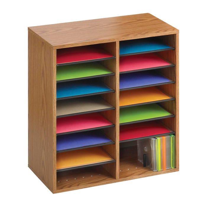 Safco 16 Compartments Literature Organizer, 19-1/2 x 11-3/4 x 21 Inches