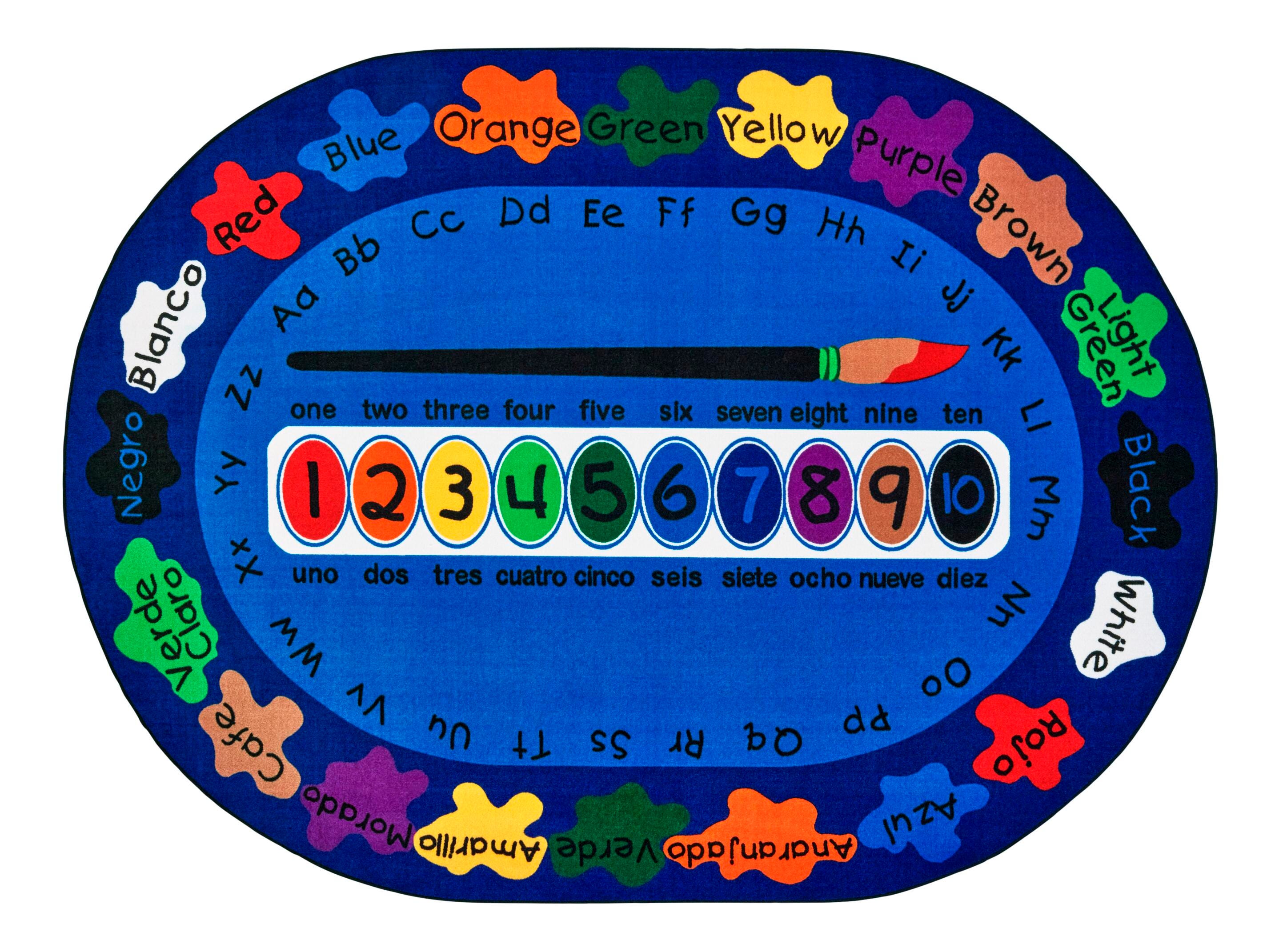 Carpets for Kids Premium Bilingual Paint by Numero Carpet, Oval 4002264