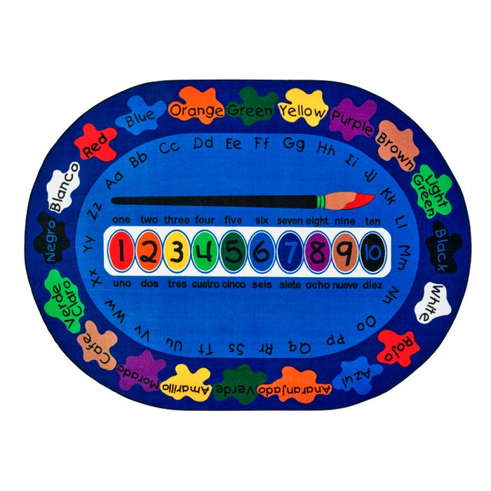 Carpets for Kids Premium Bilingual Paint by Numero Carpet, Oval