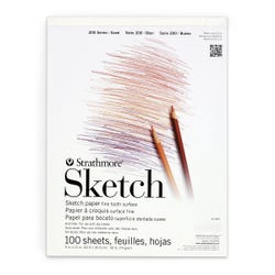 Strathmoreยฎ 200 Series Tape Bound Sketch Pad, 9 x 12 Inch, 100 Sheets, 50 lb, White