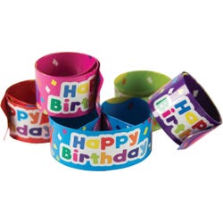 Teacher Created Resources Happy Birthday Slap Bracelets, Balloon Print, Pack of 10 2003454
