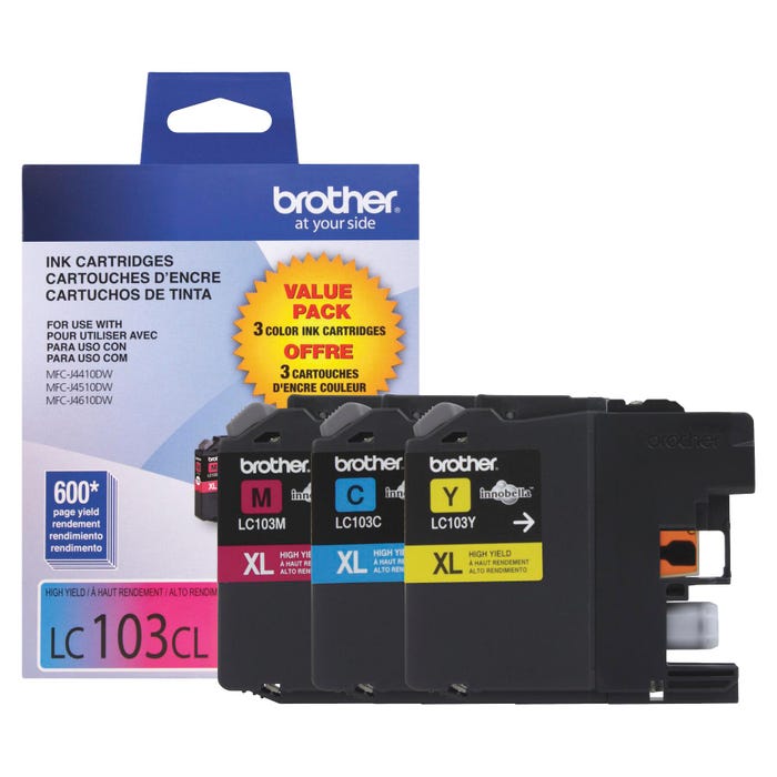 Brother Ink Toner Cartridge, LC1033PKS, Tri-Color