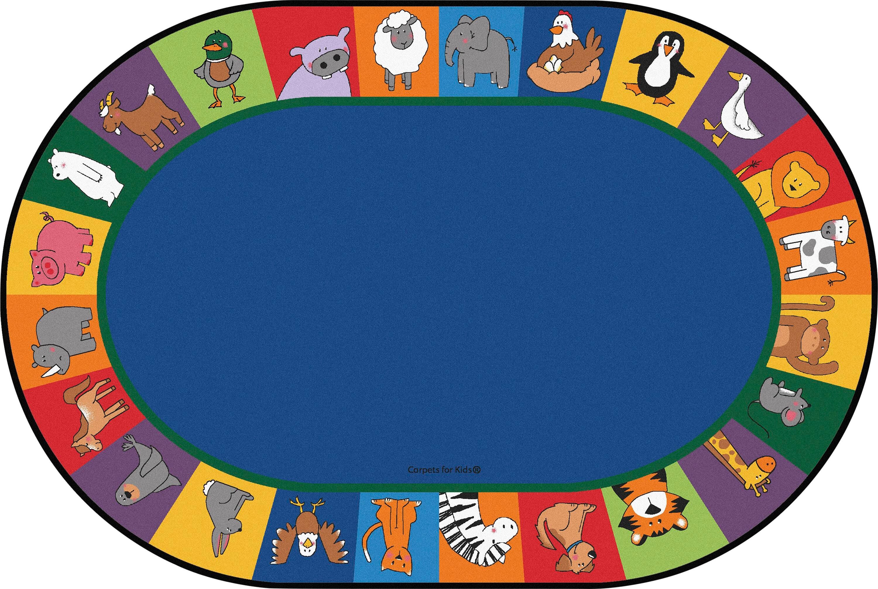 Carpets for Kids KID$Value PLUS All The Animals Seating Carpet, Oval 4002247