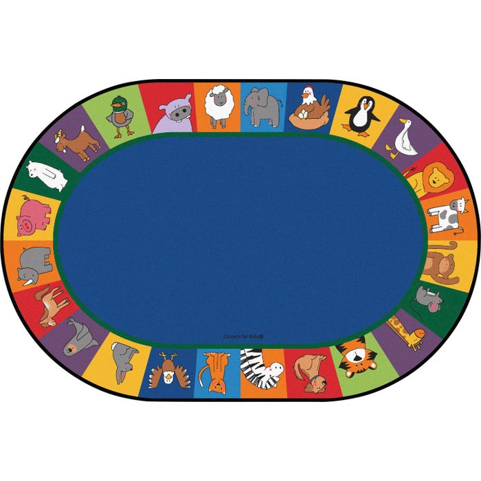 Carpets for Kids KID$Value PLUS All The Animals Seating Carpet, Oval