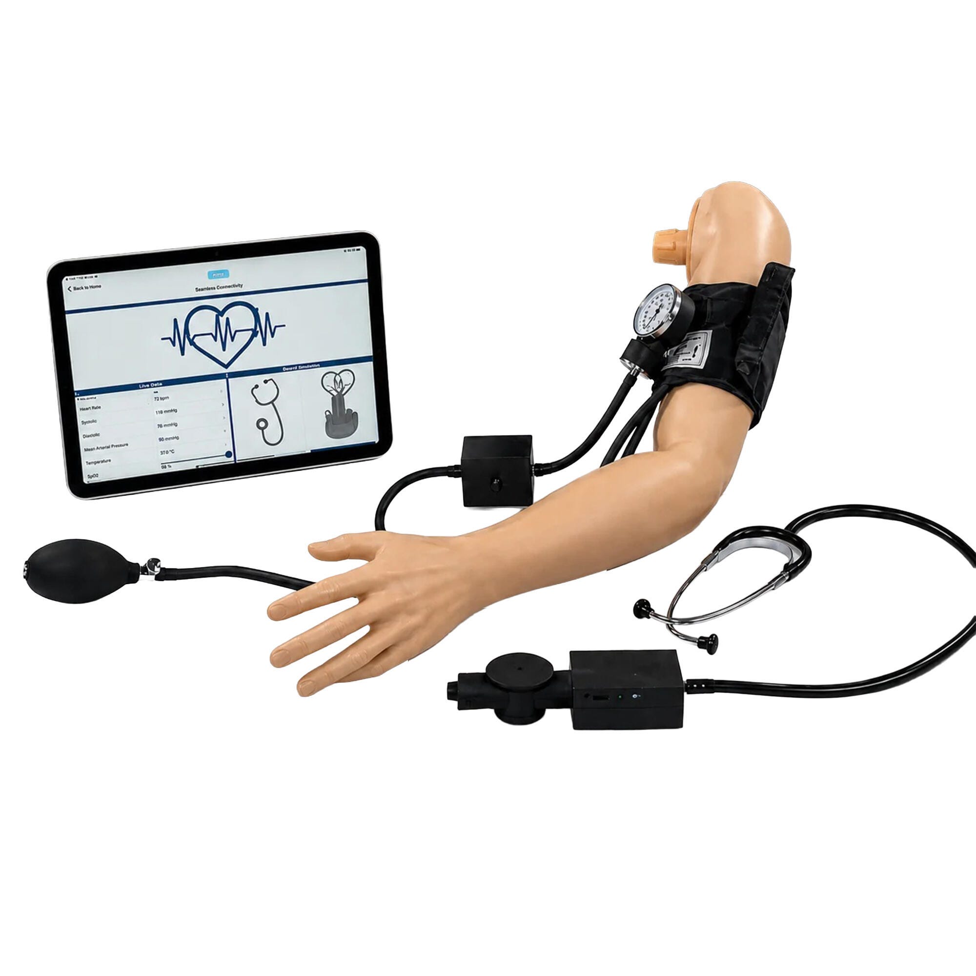 GERi/KERi Blood Pressure Arm 2.0 with iPad, Left Arm, Light Skin Tone