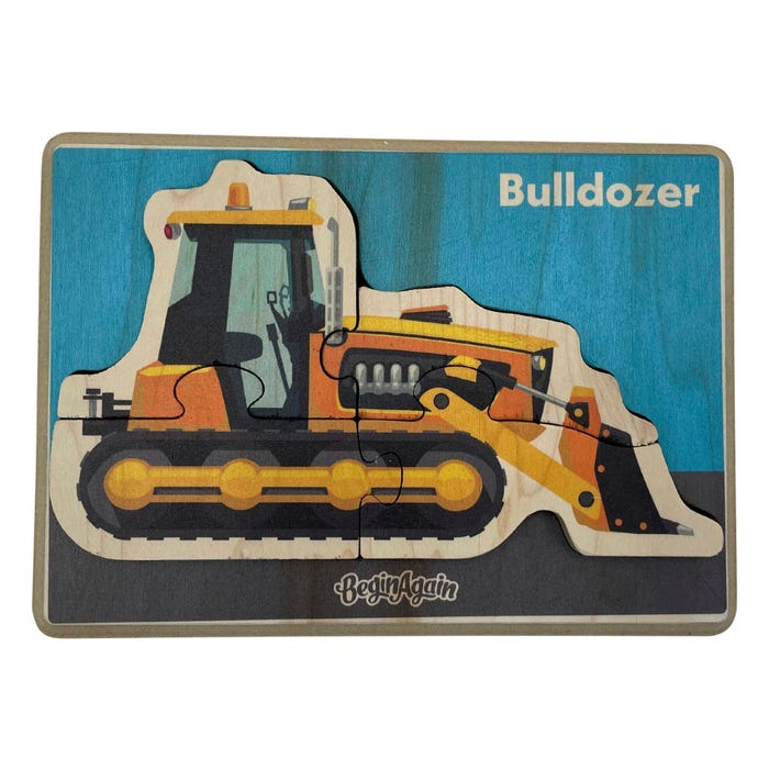 BeginAgain Bulldozer Puzzle, 4 Pieces