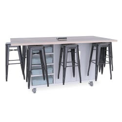 Ed8 Table - 42 in. High Table with 30 in. High Stool - Black