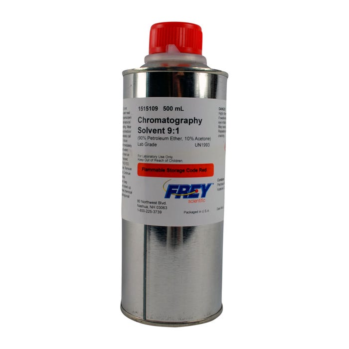 Frey Scientific Chromatography Solvent, 9:1 Ratio, Lab Grade, 500mL