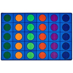 Carpets for Kids Seating Circles Carpet, 7 Feet 6 Inches x 12 Feet, Rectangle, Multicolored, Item Number 2102597