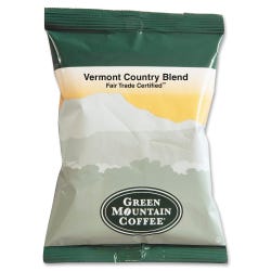 Green Mountain Vermont Country Blend Ground Coffee, 2.2 oz, 100 Bags Per Carton, Item Number 1537727