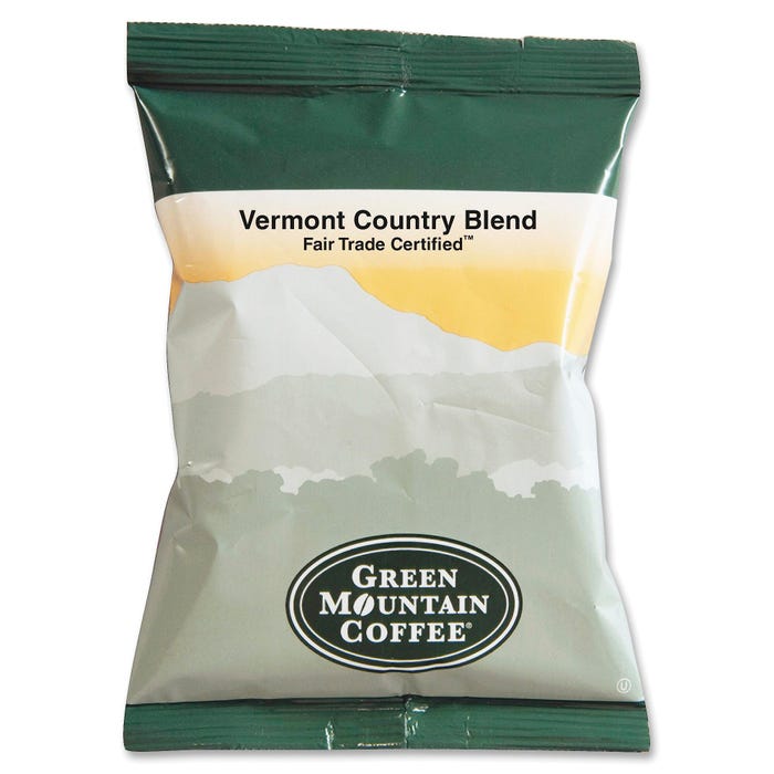 Green Mountain Vermont Country Blend Ground Coffee, 2.2 oz, 100 Bags Per Carton