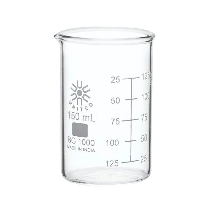 United Scientific Low Form Beakers, Borosilicate Glass, 400 Milliliters, Pack of 12