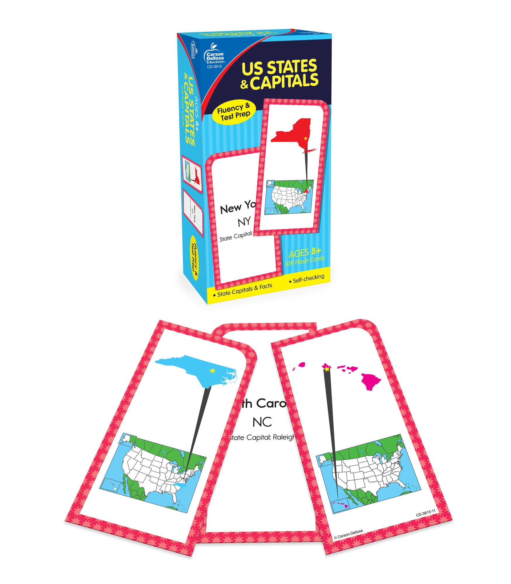 Carson Dellosa U.S. States and Capitals Flash Cards 1304940