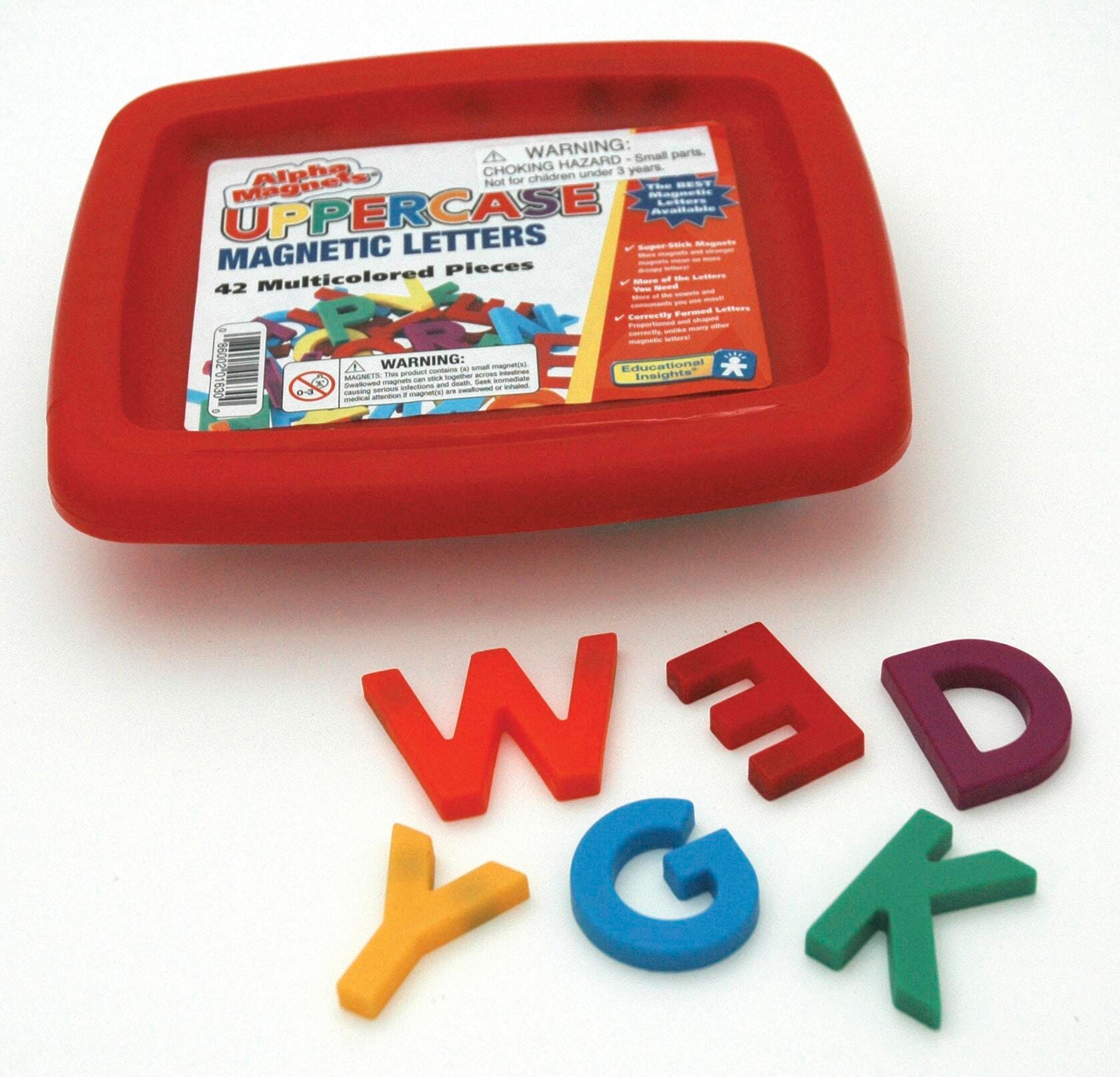 Educational Insights Uppercase Magnetic Letters, 1-1/2 Inches, Multicolors, Set of 42, Item Number 070608