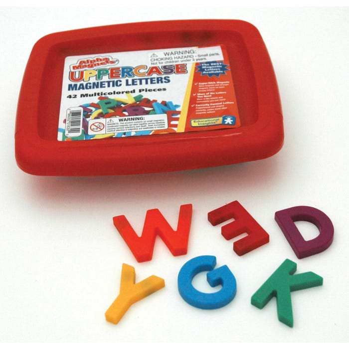 Educational Insights Uppercase Magnetic Letters, 1-1/2 Inches, Multicolors, Set of 42