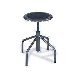 Safco Diesel Stool, 16 in Seat, Leather Seat, Black