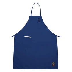 Winco Full Length Downing Cotton Bib Apron, 33 Inches Long, 2 Pockets, Blue