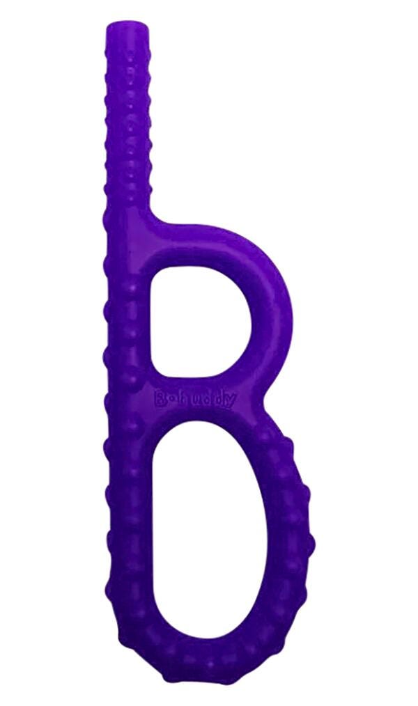 ChuBuddy B-Buddy Hand-Held Chew Factor 2 Medium, Textured, Purple 2102897