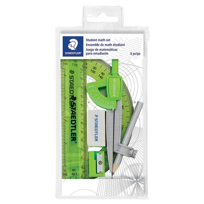 Staedtler 6-Piece Student Math Set in Zippered Pouch