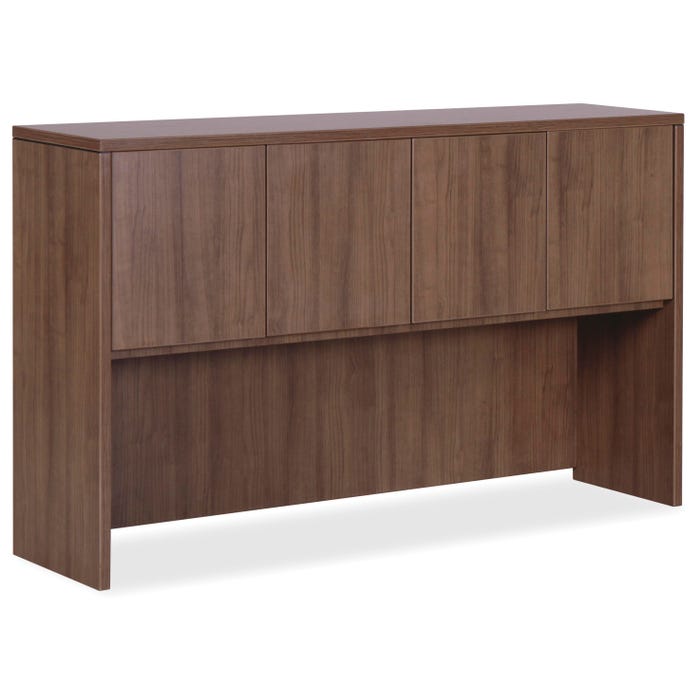 Lorell Walnut Laminate Office Suite Desking, Hutch Doors, 66-1/8 x 14-3/4 x 36 Inches, Walnut