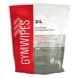 2XL GymWipes Antibacterial Towelettes Bucket Refill, 700 Sheets, White