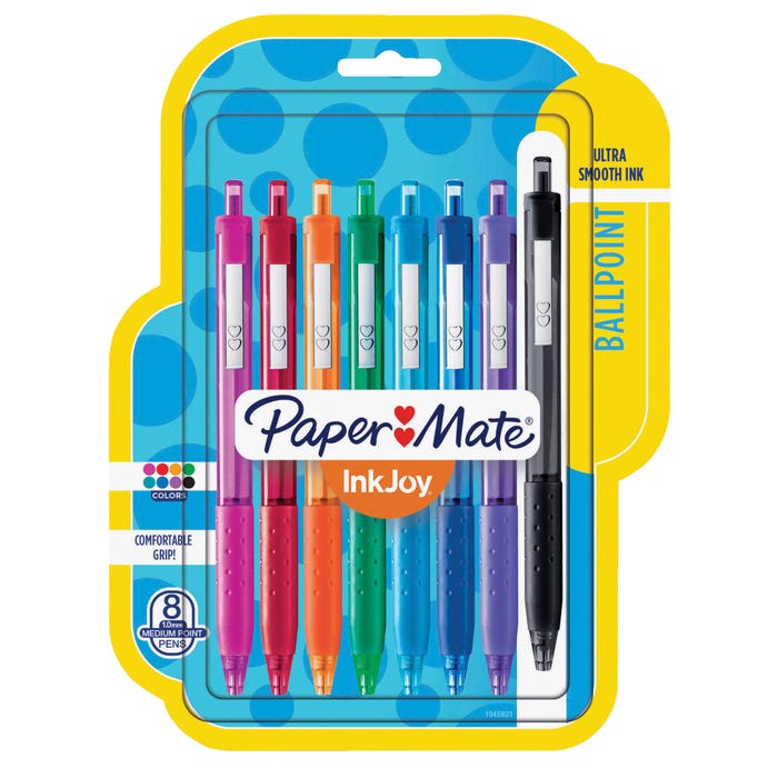 Paper Mate InkJoy 300RT Retractable Ballpoint Pens, Medium Point, 1.0 mm, Assorted Colors, Set of 8
