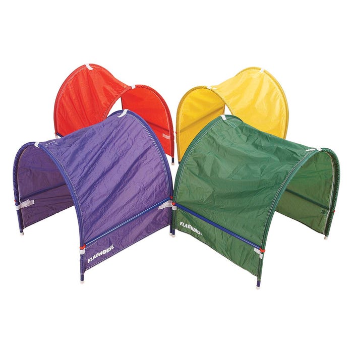 FlagHouse Mini Crawl Tunnel Set, Assorted Colors, Set of 4