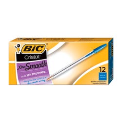 BIC Cristal Xtra Smooth Ballpoint Pen, Medium Point, Blue, Pack of 12 027232