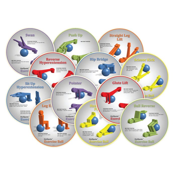 HotSpots Exercise Ball Spots, 8-1/2 Inches, Set of 12