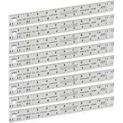 Hard Aluminum Rulers, 12 Inch, Pack of 8