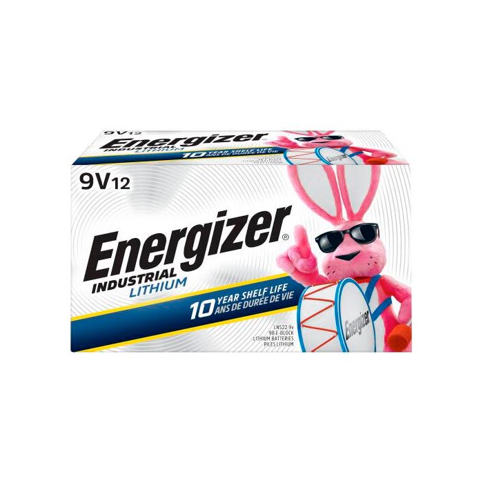 Energizer Industrial Lithium 9V Batteries, Pack of 12