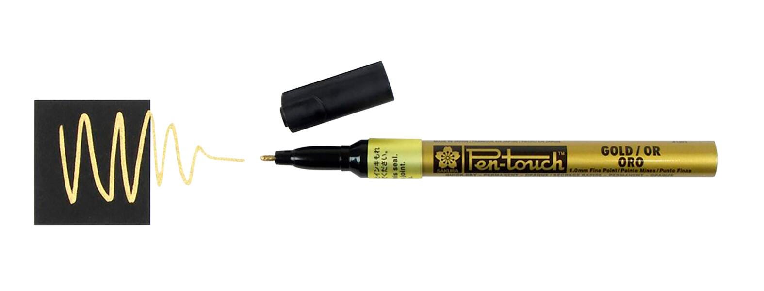 Sakura Pentouch Paint Marker, Fine Tip, Metallic Gold, Each 459023