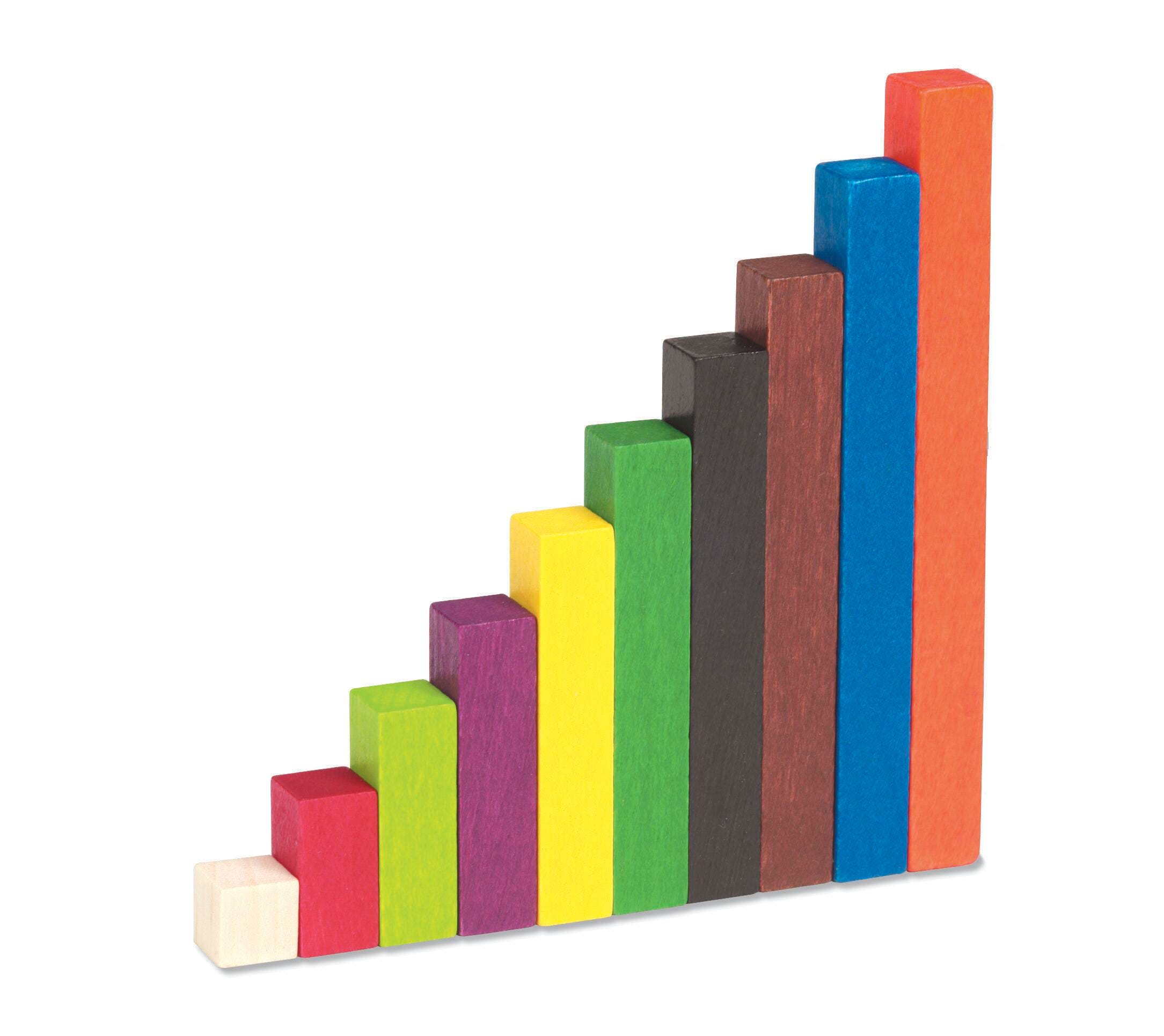 Learning Resources Cuisenaire Rods Small Group Set, Wood, 155 Pieces 1391293