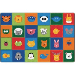 Carpets for Kids KIDSoft Feet Animal Patchwork Carpet, 8 x 12 Feet, Rectangle, Multicolored, Item Number 2102579