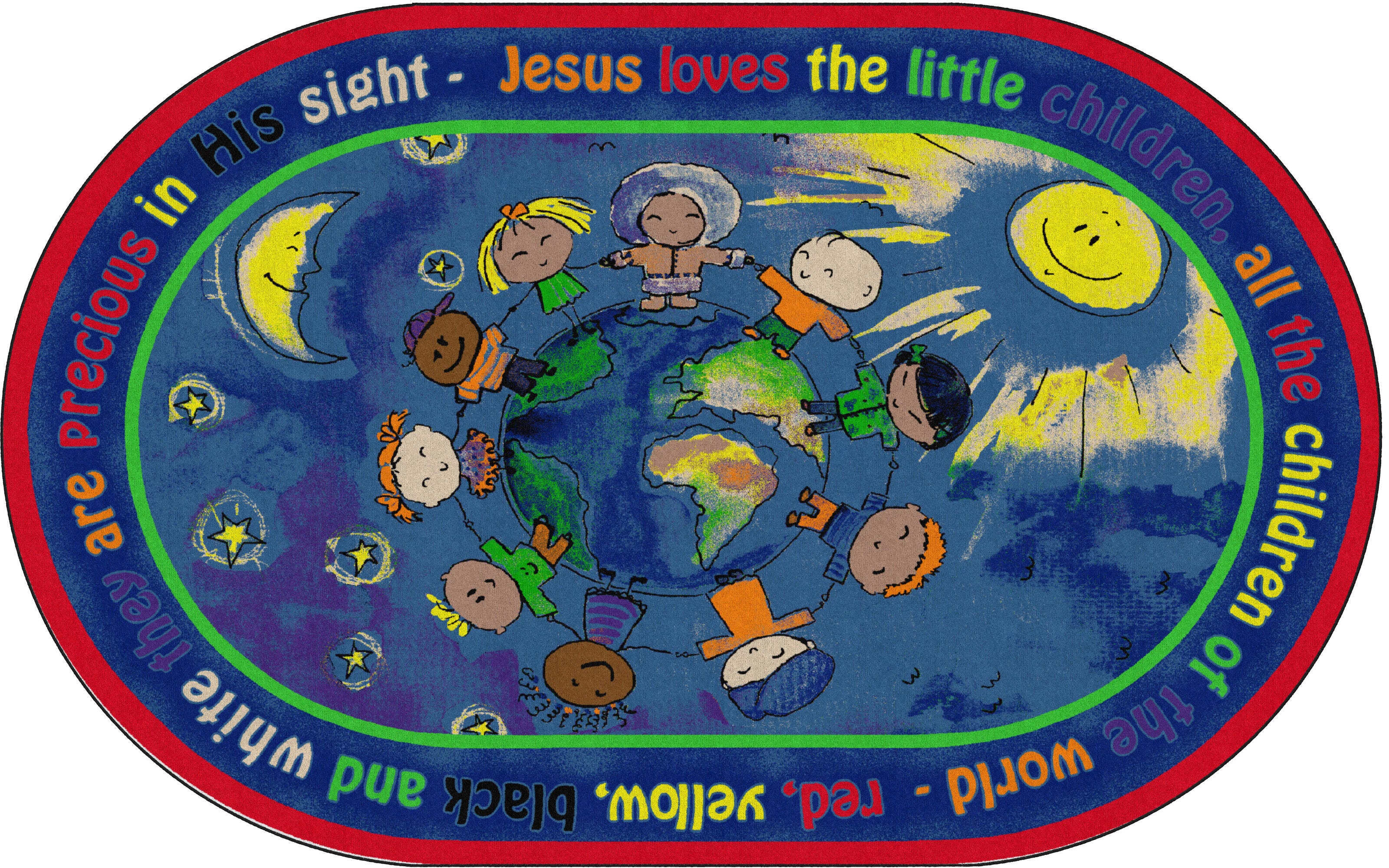 Flagship Carpets All The Little Children Carpet, Oval 4002373