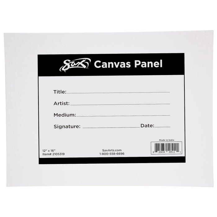 Sax Genuine Canvas Panel, 12 x 16 Inches, White