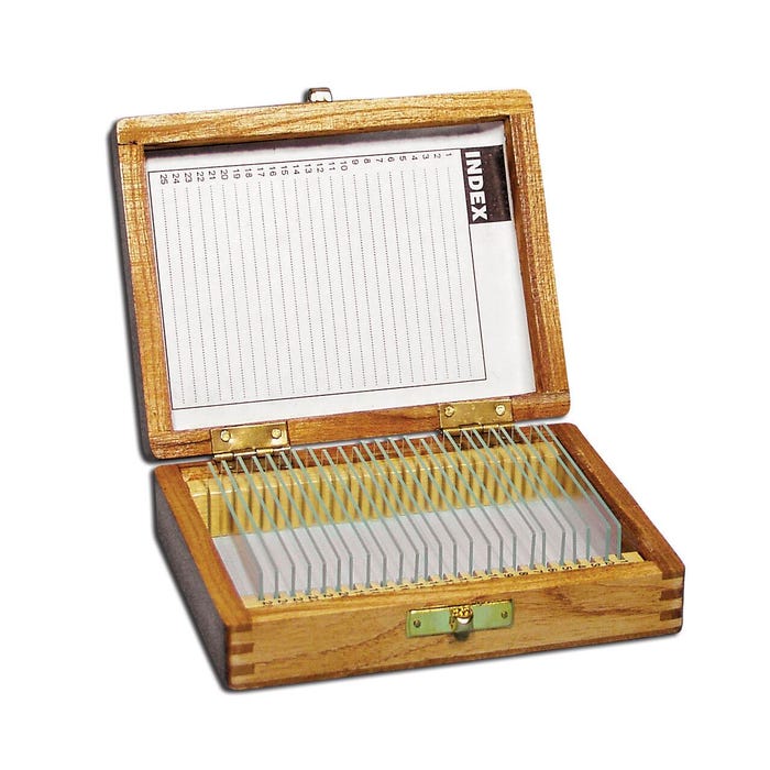 United Scientific Wooden Slide Storage Box