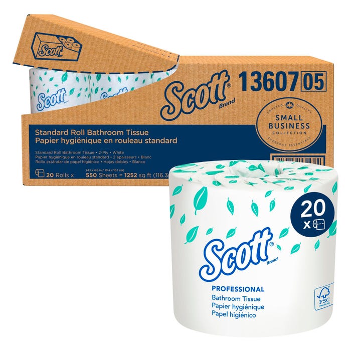 Scott Embossed 2-Ply Toilet Paper, 550 Sheets, 20 Rolls