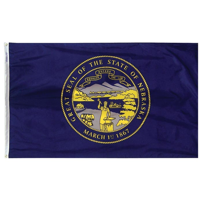 Annin Nebraska State Flag, Heavy Weight Nylon, Outdoor, 3 x 5 Feet
