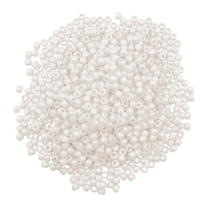 Creativity Street Plastic Pony Beads, White, Pack of 1000