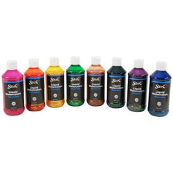 Sax Liquid Washable Watercolor Paint, 8 Ounces, Assorted Glitter Colors, Set of 8 1567860