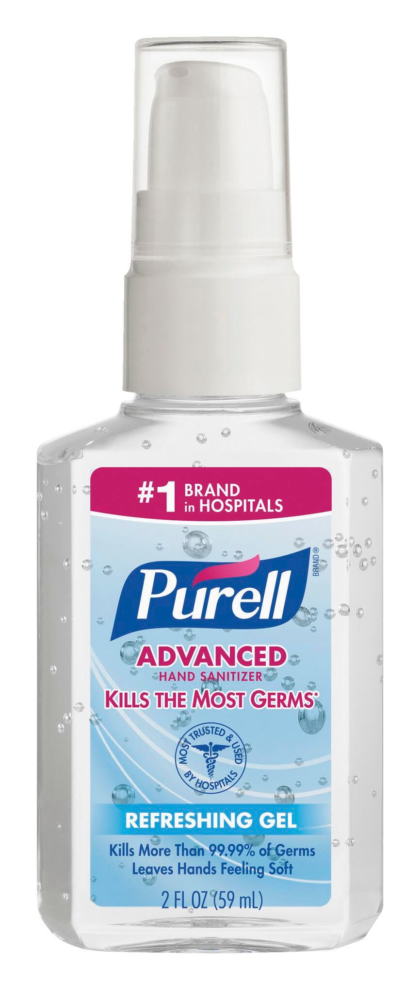 Purell Advanced Hand Sanitizer, 2 Ounce Pump Bottle, Clean Scent, Pack of 24, Item Number 1334514