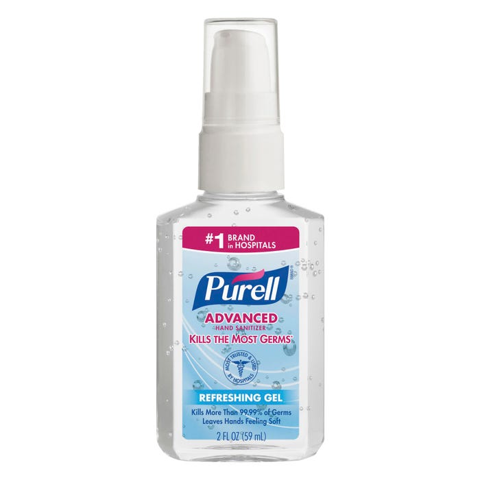 Purell Advanced Gel Hand Sanitizer, 2 Ounce Pump Bottle, Pack of 24