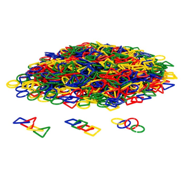 Childcraft Shape Links, Plastic Manipulatives, Assorted Colors and Shapes, Set of 500