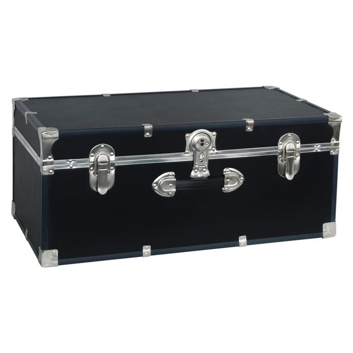 Seward Collegiate Collection Footlocker Trunk, 30 x 12-1/4 x 15-3/4 Inches, Black