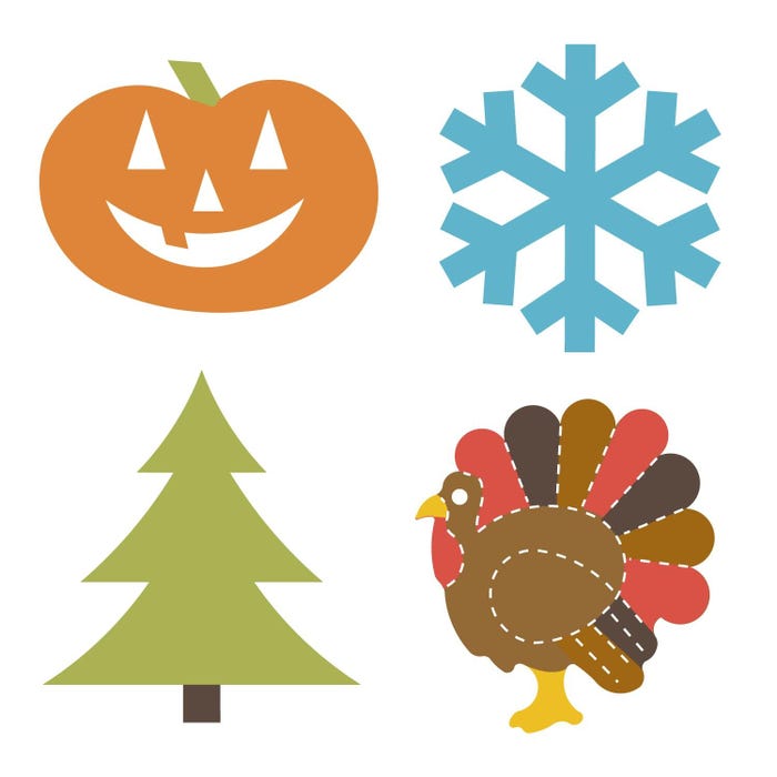 AccuCut Fall & Winter Dies, Large, Set of 4