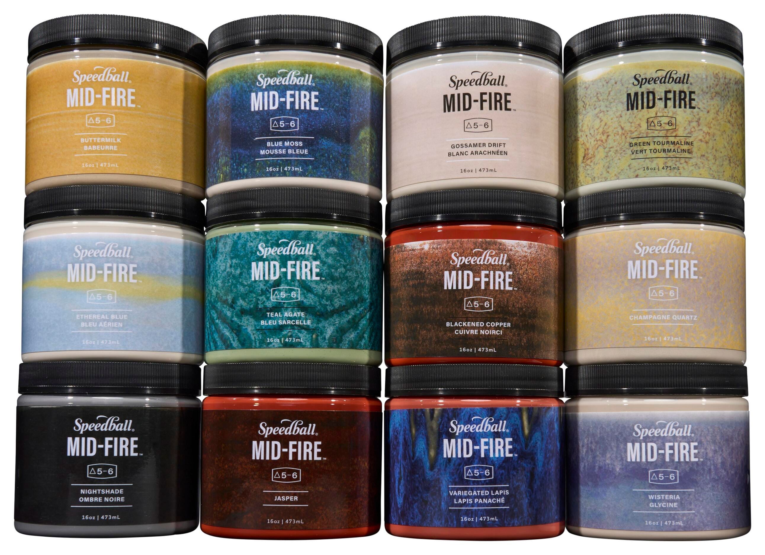 Speedball Mid-Fire Glaze, Set of 12 Item Number 2134638